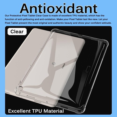 For Google Pixel Tablet 2023 Clear Case Ultra-Thin Lightweight Soft TPU Cover - Picture 3 of 7