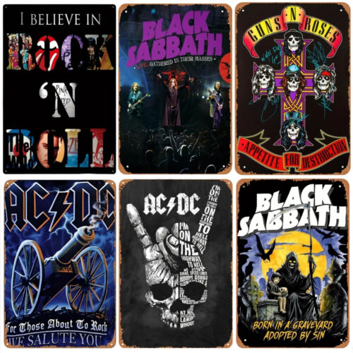 Classics Rock Band Vintage Art Metal Poster Tin Sign Retro Man Cave Music Club - Picture 4 of 55