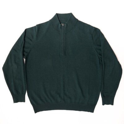Bobby Jones 100% Extra Fine Merino Wool Zip Sweater Men's Large NICE & Excellent