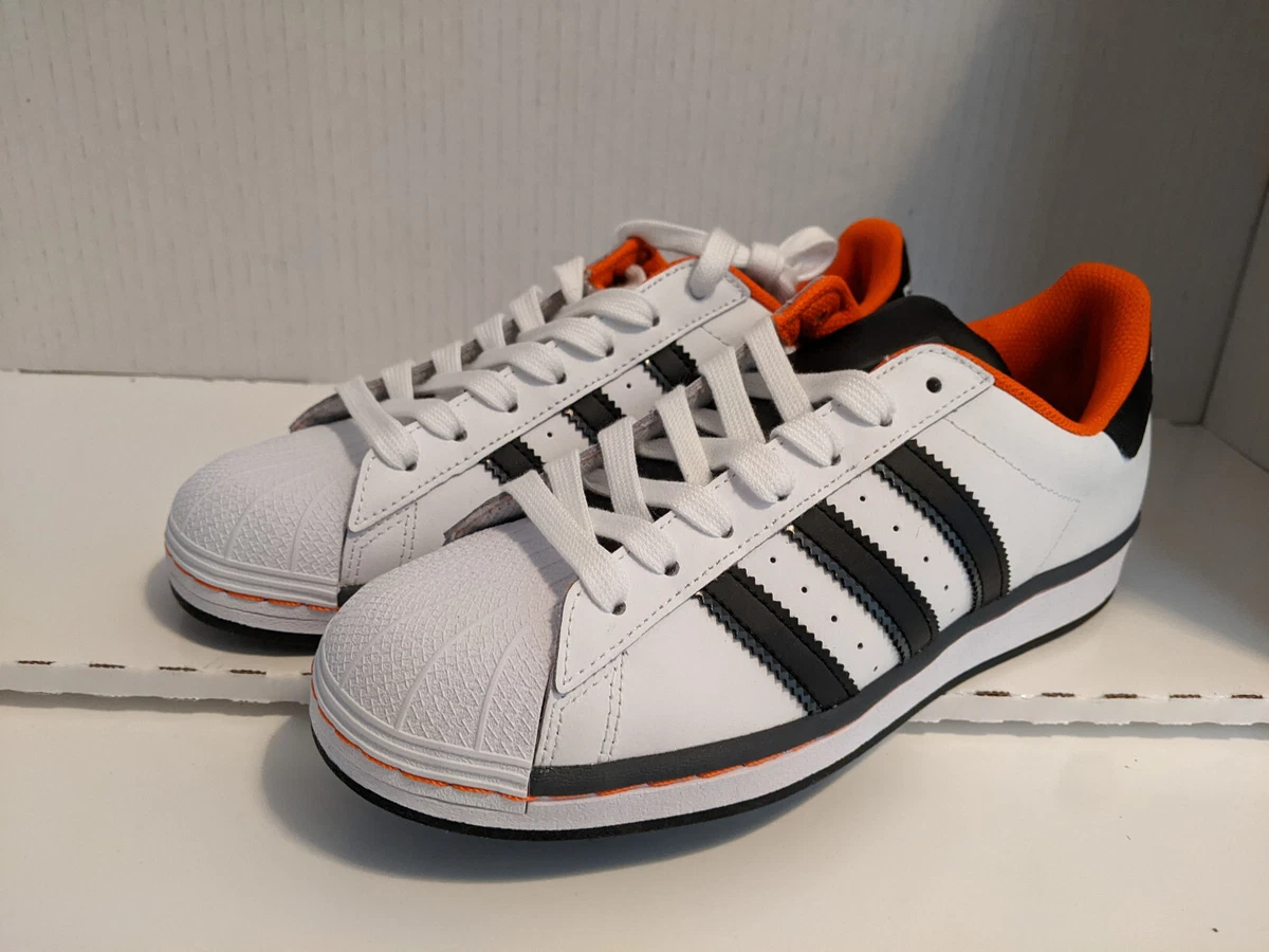 kaptajn Distrahere Mellemøsten Adidas Originals Superstar J WHITE BLACK ORANGE FV3685 Shoe Size 5.5 Youth  GS | eBay