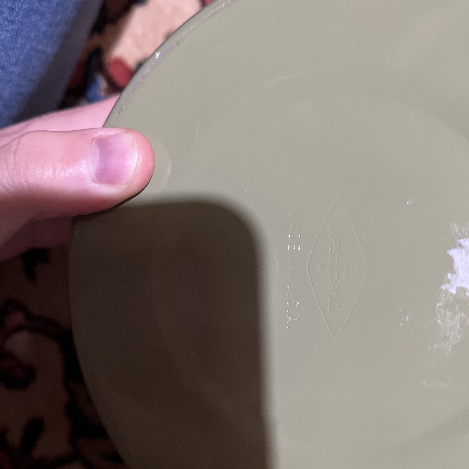 Vintage West Bend Avocado Green Grease Canister 