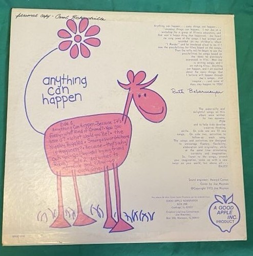 ANYTHING CAN HAPPEN JOE WAYMAN GOOD APPLE RECORD EDUCATION CHILDREN ACTIVITY LP - Imagen 2 de 6