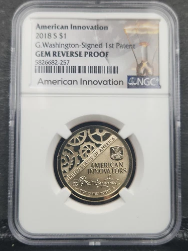 2018-S American Innovation G. Washington 1st Patent Gem Reverse Proof NGC #866