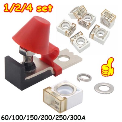 1/2/4set Terminal Fuse Block Kit Fuse Max Voltage for Car Marine Boat RV 60-300A