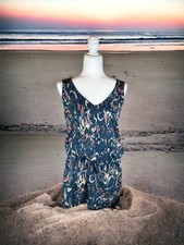 Akualani Women Blue Multi Colored Casual Dress or Beach Cover Up Size S