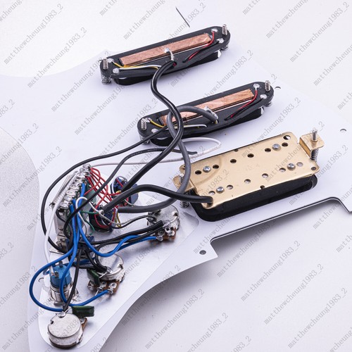 Guitar HSS Loaded Prewired Pickguard Multi Switch Coil Splitting For ST Black - Picture 4 of 9