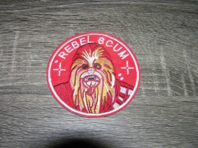 Rebel Scum Chewbacca Star Wars Red Embroidered Iron On Patch 3.5'' x 3.5''