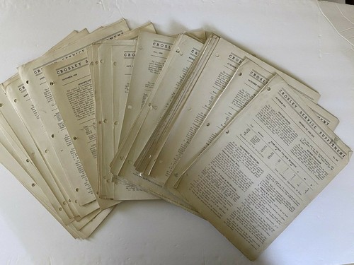 U Pick One Vtg Crosley Service Supplements Radios Superheterodyne Schematics