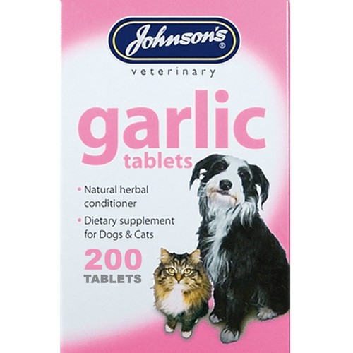 Johnsons 200 Garlic Tablets For Dogs & Cats Natural Remedy For Fleas