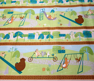 Wonderful Woodlands BTY Wilmington Prints Forest Animals Scenic Stripe