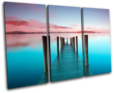 Lake District  Sunset Seascape TREBLE Leinwand Wand Kunst Bild drucken