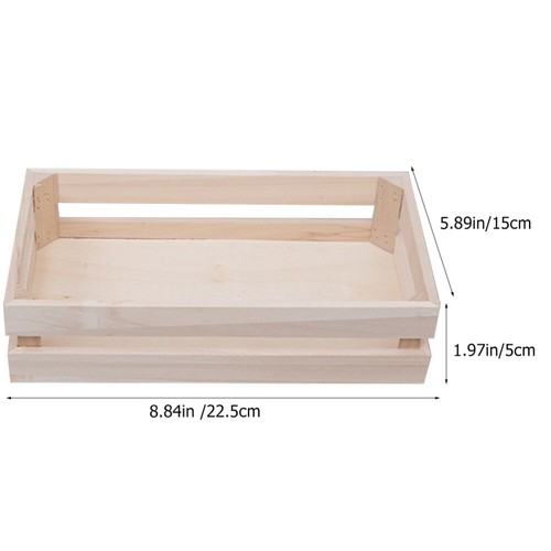 Wooden Children's Storage Basket Countertop Baskets Kitchen Organization Office - Picture 6 of 12