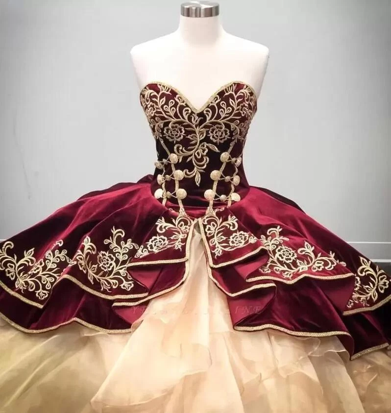 Vestidos de quinceañera mexicanos dulces 15 16 volantes vestidos de baile en capas Foto 4 de 4