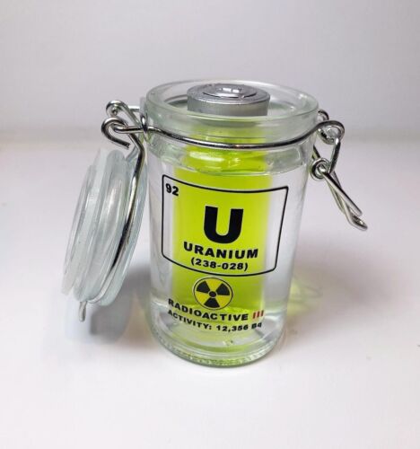 Uranium Glass Jar with vial Radioactive Nuclear Experiment - Picture 2 of 4