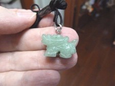 (an-dra-8) little Chinese winged Dragon GREEN carving Pendant NECKLACE gemstone