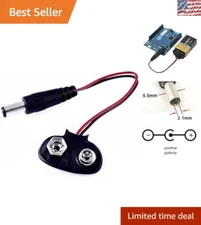Arduino Power Solution: 5-Pack 9V Battery Clips with Male DC Plug, 6-Inch Cable