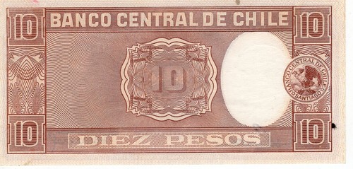 1960 Chile 10 Pesos Banknote P125 UNC - Picture 2 of 2