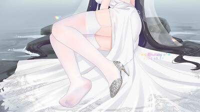 Anime girls fantasy girl dress heels stockings garter Playmat Game Mat Desk