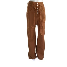 Veronica Beard Women's Rosanna 13" High Rise Corset Wide Leg Jeans Clay Sz 28