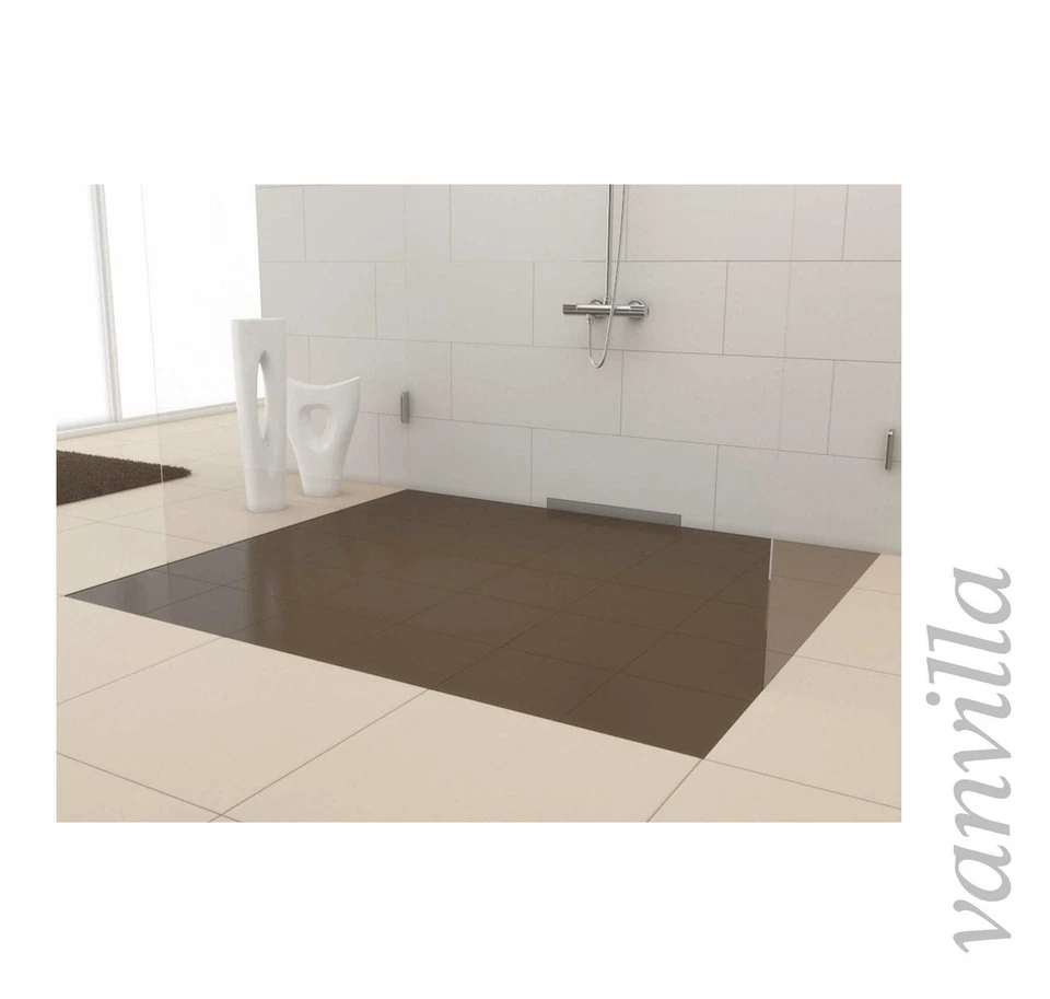vanvilla Wandablauf, Edelstahlblende und Edelstahlsifon Duschrinne Duschablauf