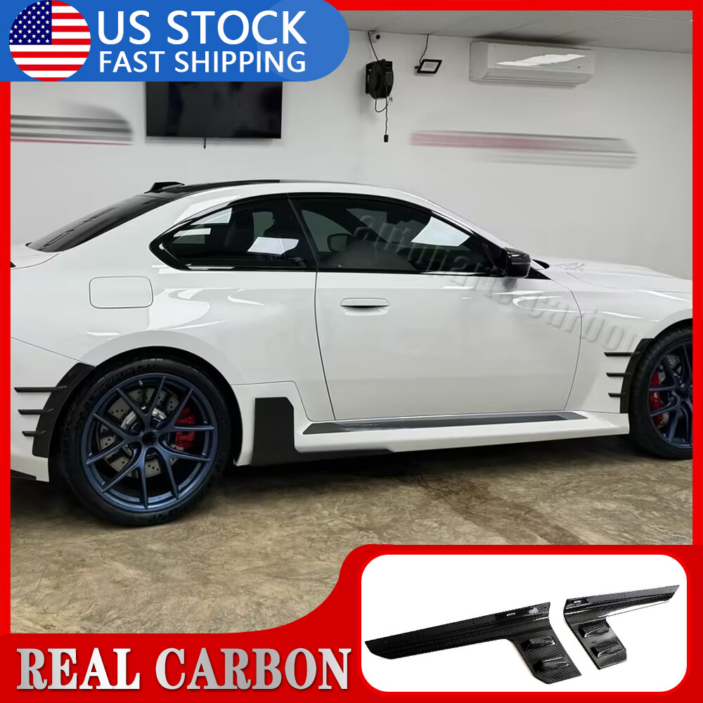 For BMW M2 G87 2023-2025 REAL CARBON Side Skirt Extention Lip Splitters Wings