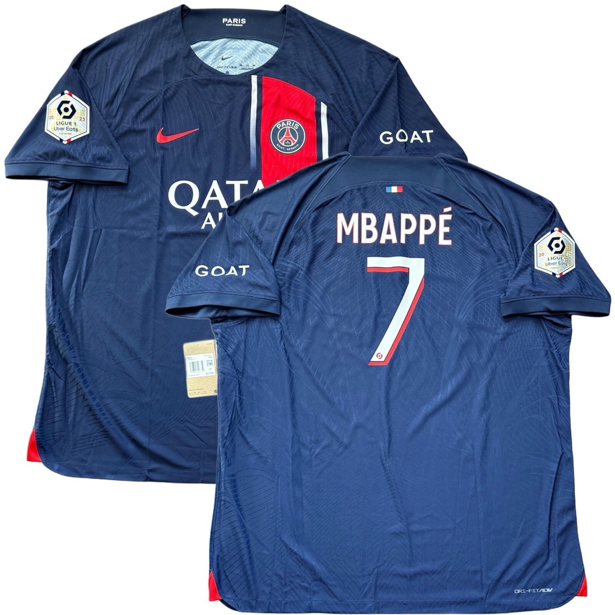 2023/24 PSG Authentic Home Jersey #7 Mbappe 2XL Nike Player