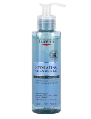 Eucerin Hydrating Cleansing Gel + Hyaluronic Acid 6.8 Oz - New