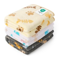 Luciphia 1 Pack 3 Blankets, Cute Cat Printed Fluffy Fleece Pet Blanket for Dogs