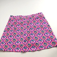 Lulu-B MED (Fit 32In) Nylon Golf Tennis Skirt Skort 6" Shorts All Over Print