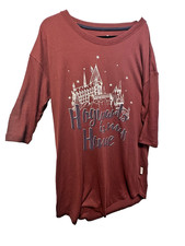 HARRY POTTER Womens L Sweater Dress Maroon Hogwarts Is My Home Cozy Loungewear