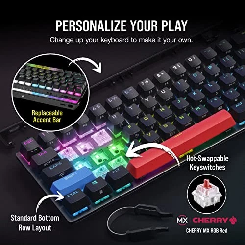 CORSAIR K70 PRO MINI WIRELESS RGB 60% Mechanical Gaming Keyboard – Swappable - Image 3 of 4