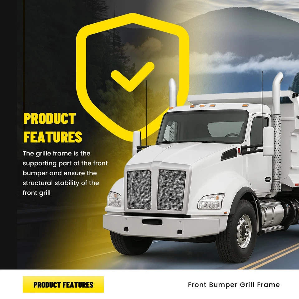 Marco envolvente de rejilla cromada para Kenworth T880 2011-2025 nuevo Foto 3 de 4