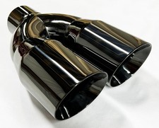 Exhaust Tip 3.00 Inlet Dual 4.00 X 12.00 Long Wddwrp40012-300-gbk-ss Black
