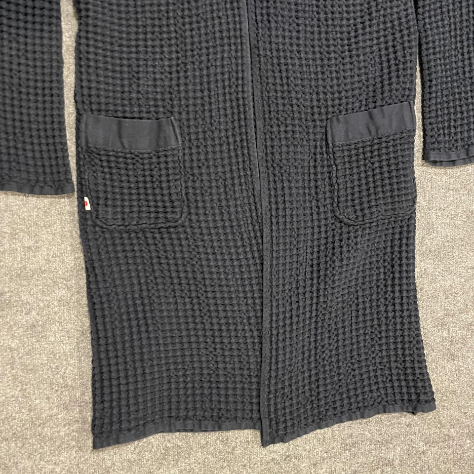 Onsen x Huckberry Waffle Robe Mens Medium Navy Blue Hooded Supima Cotton - Image 4 of 4