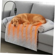 Heated Dog Couch Bed for Large Size Dog Adjustable Temperature  Timer 45 x 37