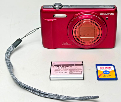 Olympus VR-350 Digitalkamera rot 10x Zoom - komplett getestet + Akku + SD-Karte