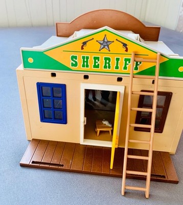 Playmobil 4398 Sheriff Bank Western City Gefängnis mitnehmen Klappbar Tragegriff