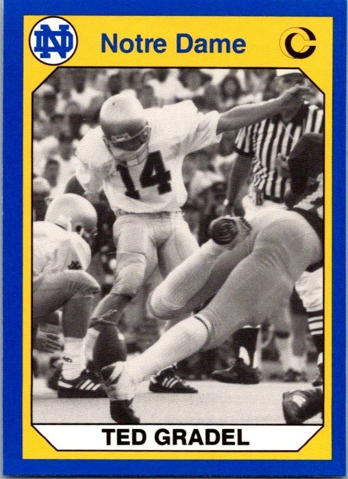 1990 Collegiate Collection University of Notre Dame Ted Gradel #152 RC Irish