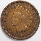 1907 Indian Head Penny Cent Extremely Fine (XF) Cleaned