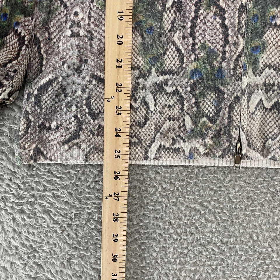 Alberto Makali Y2K Hoodie Womens Large Snake Peacock Zip Sweatshirt Mesh Angora - Image 4 of 4