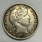 1892-O Barber Silver Quarter XF