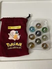 Vintage 1999 Toy Biz Pokemon First Edition Marble Set With Bag And Two Holos