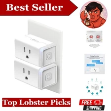 Remote Control Smart Plug for Home Automation - Works with Alexa, 15 Amp, 2-Pack