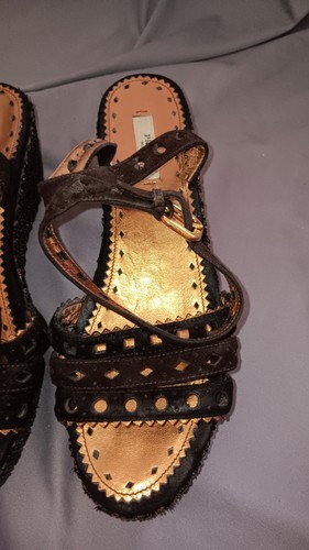 PRADA MADE IN ITALY SANDALETTEN KEILABSATZ GRÖßE 40 GEBRAUCHT GEREINIGT - Imagen 8 de 15
