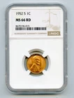 1952-S Lincoln Wheat Cent 1c NGC MS66 RD