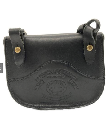 GHURKA CARTRIDGE No.77 Black Leather Small Shoulder Bag Crossbody