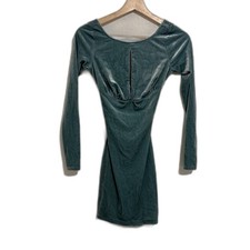 Nasty gal Women’s Key hole Velvet Teal Dress XXS