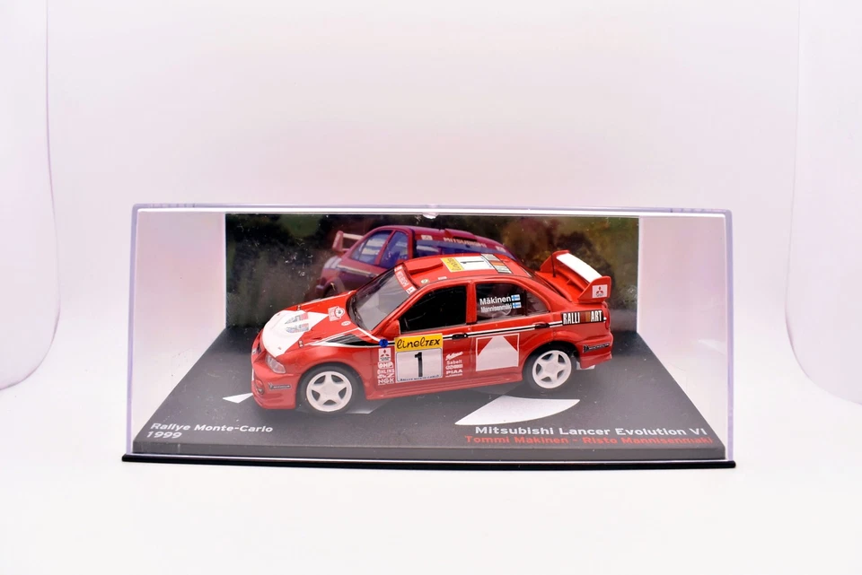 modellino auto rally 1:43 Mitsubishi lancer VI collezione modellismo diecast car - Immagine 2 di 4
