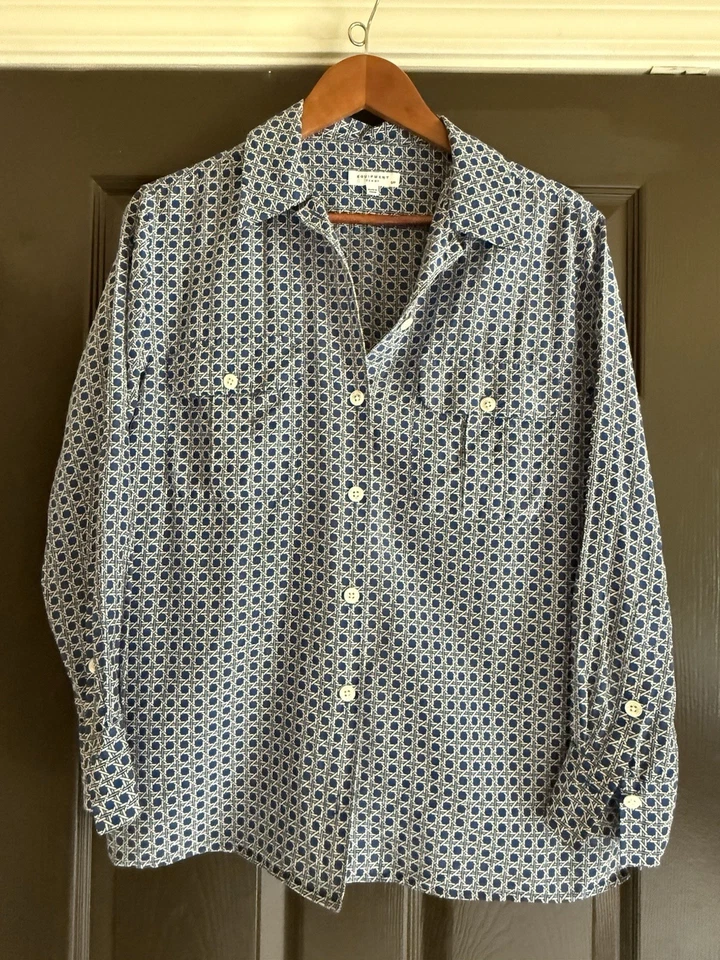 Camisa Equipment Mujer S Mezcla Algodón Seda Foto 3 de 4