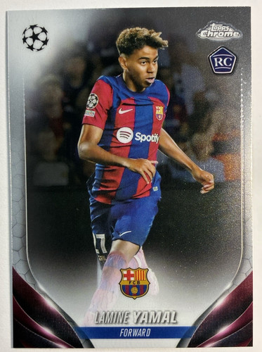 2023-24 Topps Chrome UEFA Lamine Yamal #64 Rookie RC UCC Barcelona